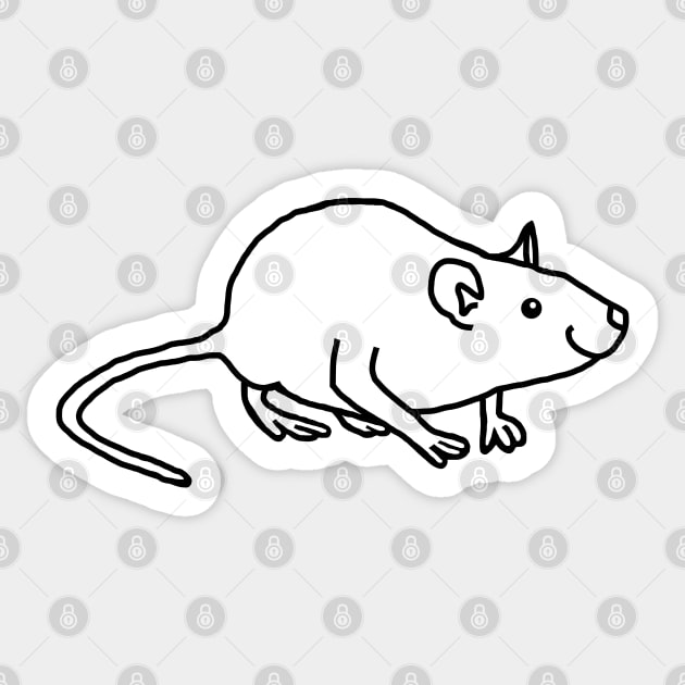 Cute Rat Outline Minimal Design Sticker by ellenhenryart